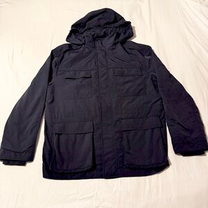 Salvatore Ferragamo Dark Blue Hooded Utility Jacket